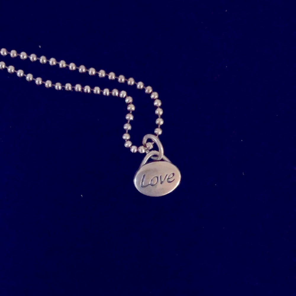 New “Love” charm pendant 925 Sterling silver necklace